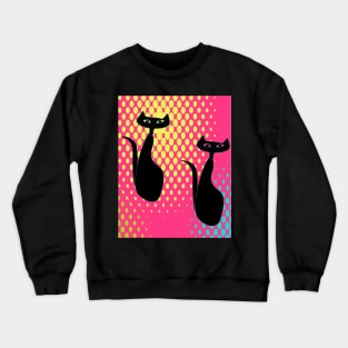 Pop Art Kitties in 70s Style Crewneck Sweatshirt